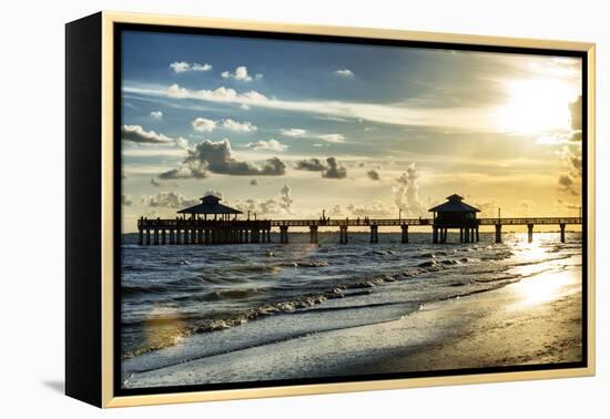 Fishing Pier Fort Myers Beach at Sunset - Florida-Philippe Hugonnard-Framed Premier Image Canvas