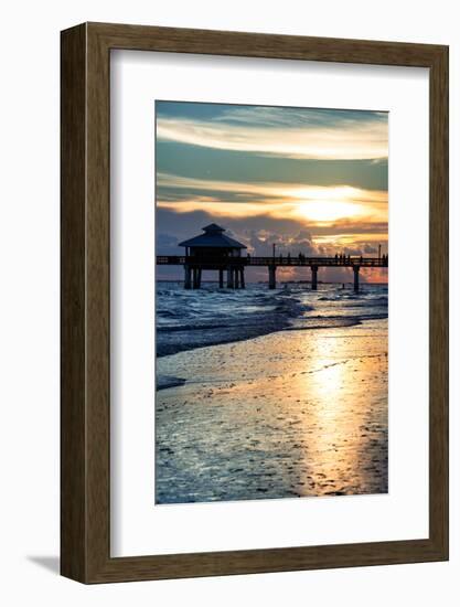 Fishing Pier Fort Myers Beach at Sunset-Philippe Hugonnard-Framed Photographic Print