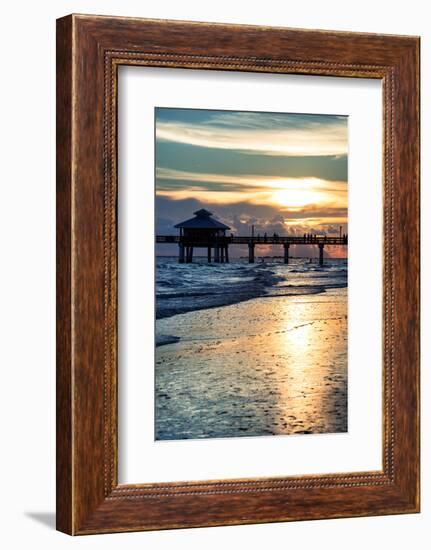 Fishing Pier Fort Myers Beach at Sunset-Philippe Hugonnard-Framed Photographic Print