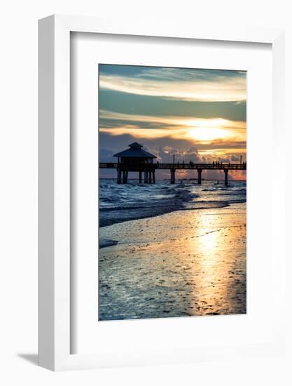 Fishing Pier Fort Myers Beach at Sunset-Philippe Hugonnard-Framed Photographic Print