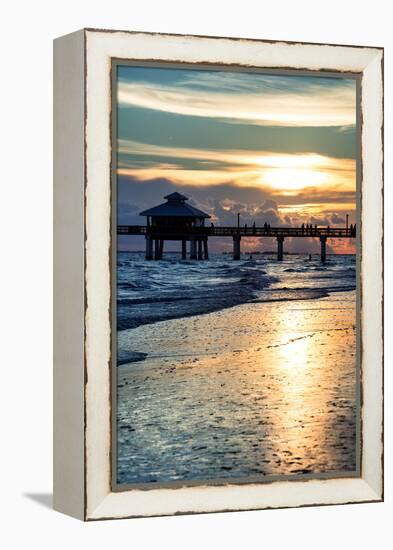 Fishing Pier Fort Myers Beach at Sunset-Philippe Hugonnard-Framed Premier Image Canvas