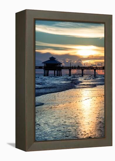 Fishing Pier Fort Myers Beach at Sunset-Philippe Hugonnard-Framed Premier Image Canvas