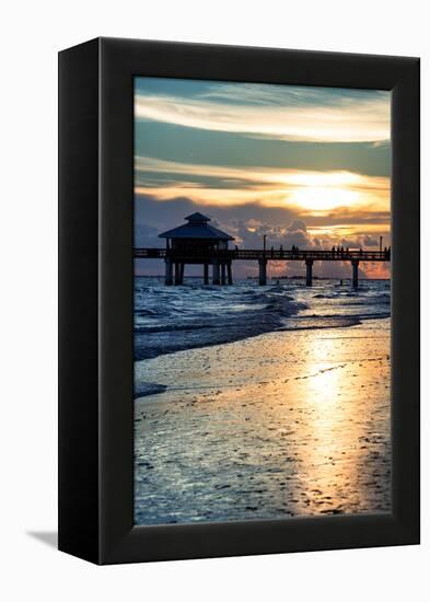 Fishing Pier Fort Myers Beach at Sunset-Philippe Hugonnard-Framed Premier Image Canvas