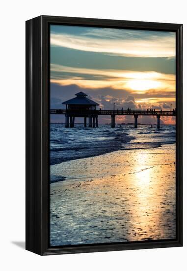 Fishing Pier Fort Myers Beach at Sunset-Philippe Hugonnard-Framed Premier Image Canvas