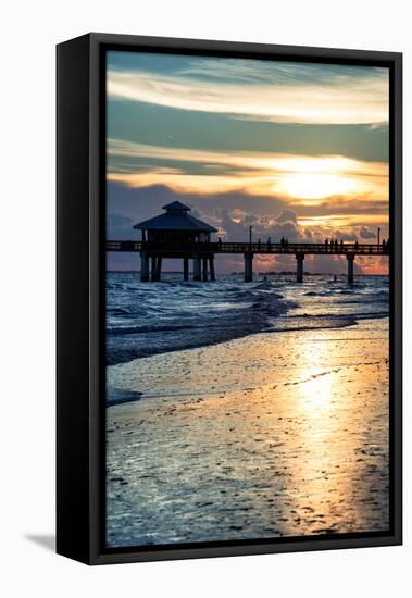 Fishing Pier Fort Myers Beach at Sunset-Philippe Hugonnard-Framed Premier Image Canvas