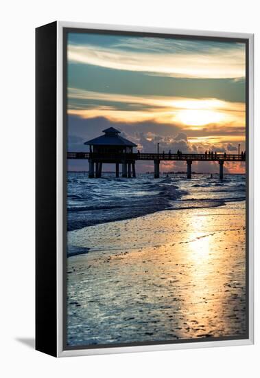 Fishing Pier Fort Myers Beach at Sunset-Philippe Hugonnard-Framed Premier Image Canvas