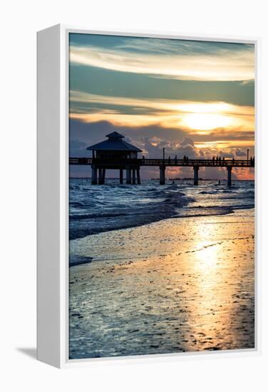 Fishing Pier Fort Myers Beach at Sunset-Philippe Hugonnard-Framed Premier Image Canvas