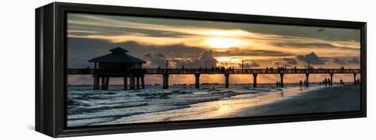 Fishing Pier Fort Myers Beach at Sunset-Philippe Hugonnard-Framed Premier Image Canvas