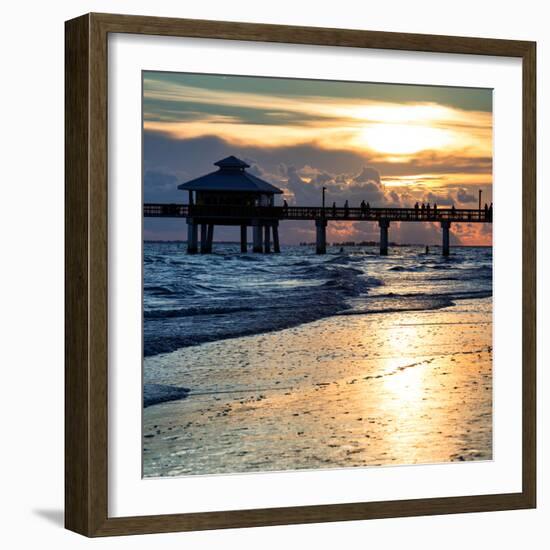 Fishing Pier Fort Myers Beach at Sunset-Philippe Hugonnard-Framed Photographic Print