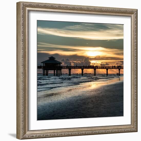 Fishing Pier Fort Myers Beach at Sunset-Philippe Hugonnard-Framed Photographic Print