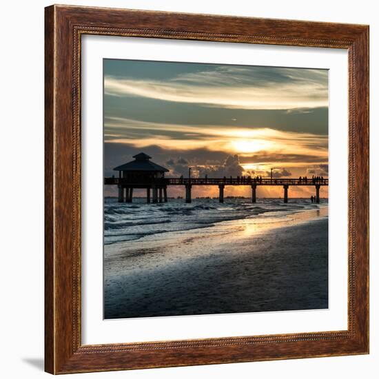 Fishing Pier Fort Myers Beach at Sunset-Philippe Hugonnard-Framed Photographic Print