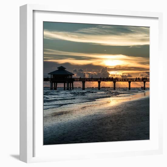 Fishing Pier Fort Myers Beach at Sunset-Philippe Hugonnard-Framed Photographic Print