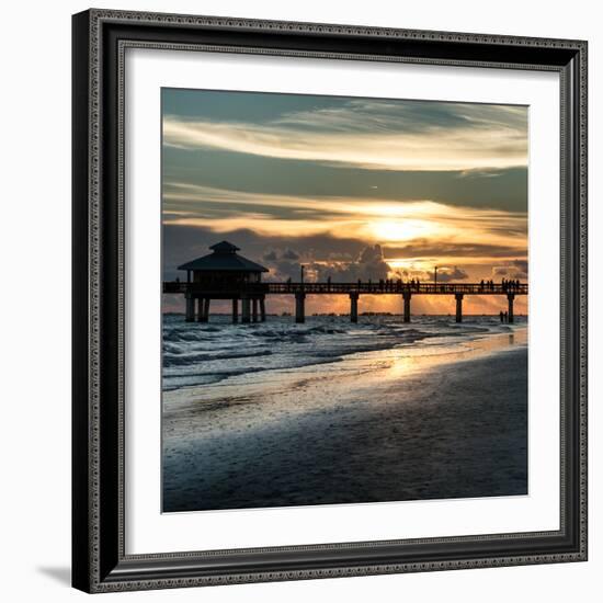 Fishing Pier Fort Myers Beach at Sunset-Philippe Hugonnard-Framed Photographic Print