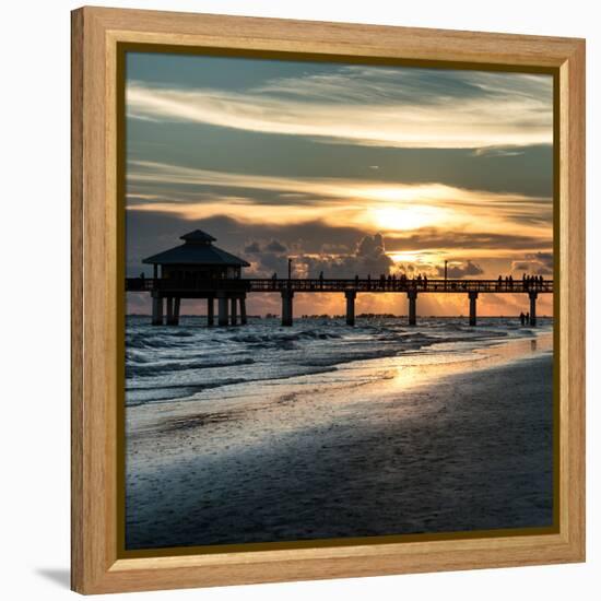 Fishing Pier Fort Myers Beach at Sunset-Philippe Hugonnard-Framed Premier Image Canvas