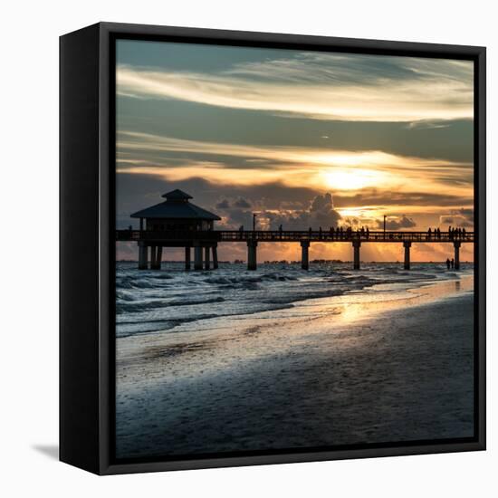 Fishing Pier Fort Myers Beach at Sunset-Philippe Hugonnard-Framed Premier Image Canvas