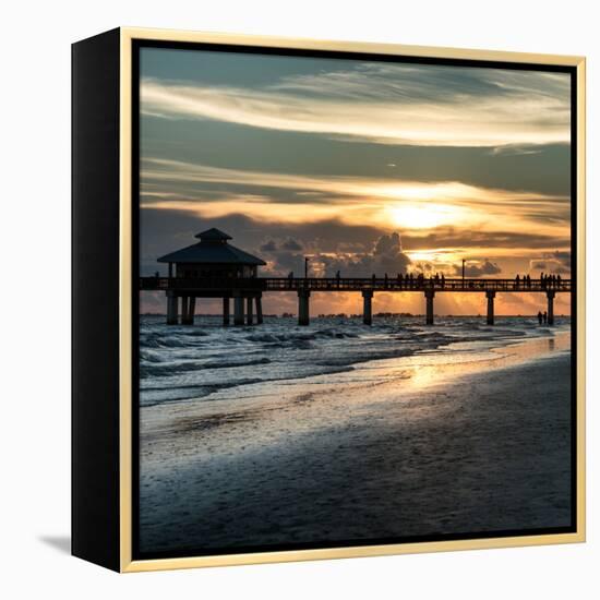 Fishing Pier Fort Myers Beach at Sunset-Philippe Hugonnard-Framed Premier Image Canvas