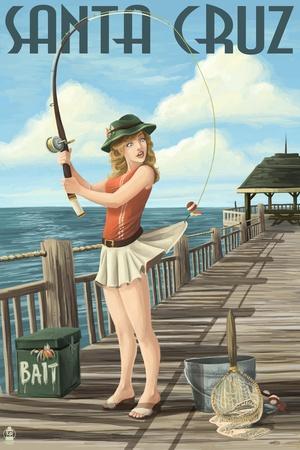 Fishing Pinup Girl - Santa Cruz, California