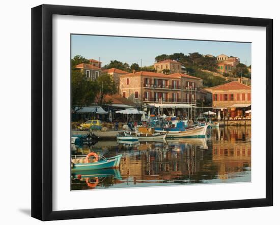 Fishing Port, Lesvos, Mithymna, Northeastern Aegean Islands, Greece-Walter Bibikow-Framed Photographic Print