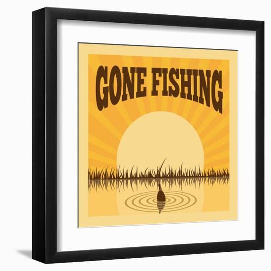 Fishing Poster-Macrovector-Framed Art Print