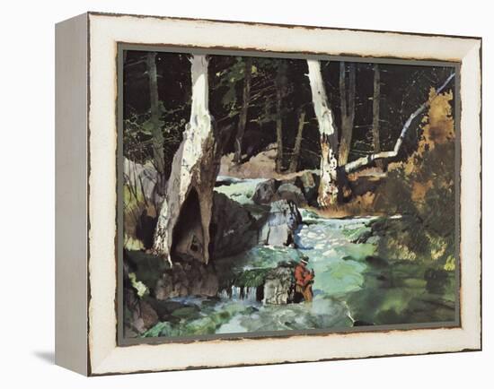 Fishing Retreat II-Roy M. Mason-Framed Stretched Canvas