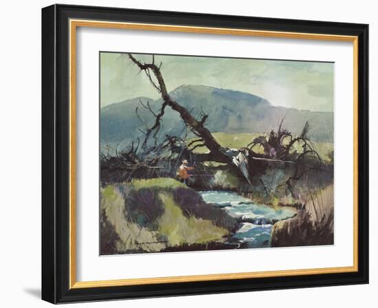 Fishing Retreat III-Roy M. Mason-Framed Art Print