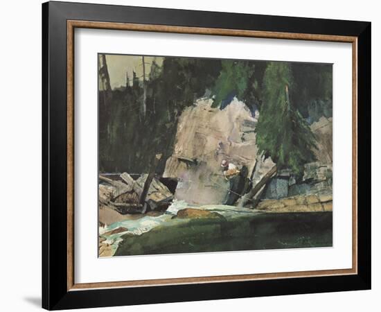 Fishing Retreat IV-Roy M. Mason-Framed Art Print