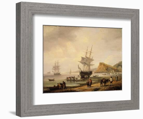 Fishing Scene, Teignmouth Beach and the Ness, 1831-Thomas Luny-Framed Giclee Print