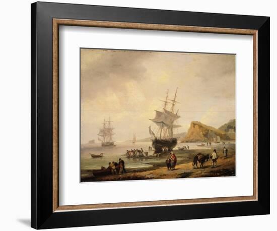 Fishing Scene, Teignmouth Beach and the Ness, 1831-Thomas Luny-Framed Giclee Print