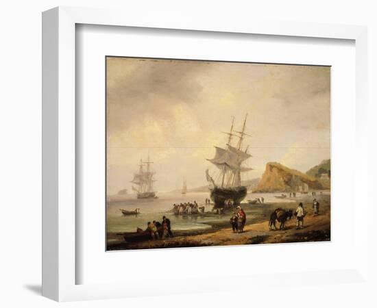 Fishing Scene, Teignmouth Beach and the Ness, 1831-Thomas Luny-Framed Giclee Print