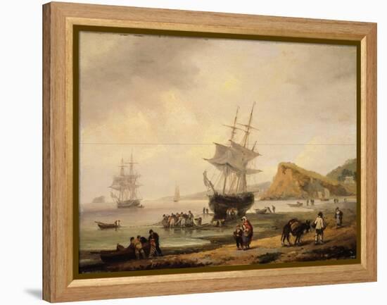 Fishing Scene, Teignmouth Beach and the Ness, 1831-Thomas Luny-Framed Premier Image Canvas