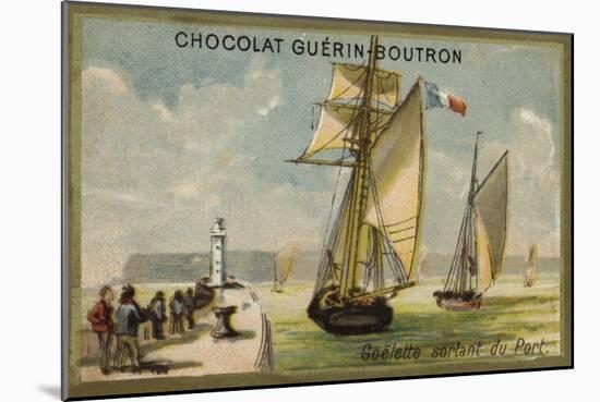 Fishing Schooner Leaving Port-null-Mounted Giclee Print