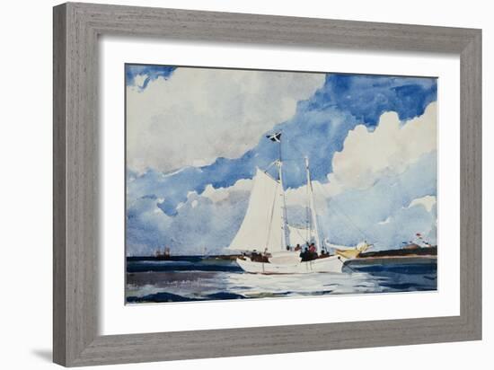 Fishing Schooner, Nassau-Winslow Homer-Framed Giclee Print