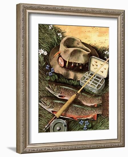 "Fishing Still Life," April 15, 1944-John Atherton-Framed Giclee Print