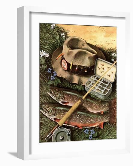 "Fishing Still Life," April 15, 1944-John Atherton-Framed Giclee Print