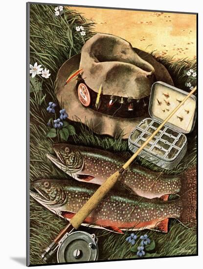 "Fishing Still Life," April 15, 1944-John Atherton-Mounted Giclee Print