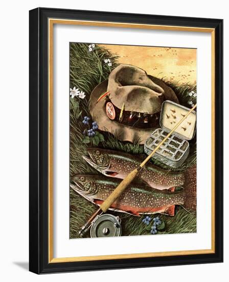 "Fishing Still Life," April 15, 1944-John Atherton-Framed Giclee Print