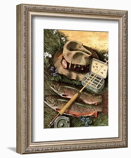 "Fishing Still Life," April 15, 1944-John Atherton-Framed Giclee Print