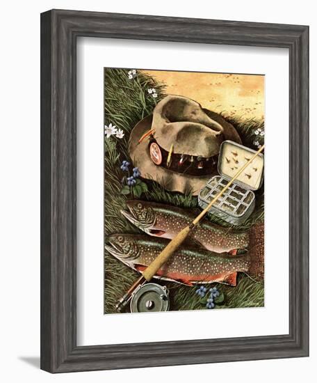 "Fishing Still Life," April 15, 1944-John Atherton-Framed Giclee Print