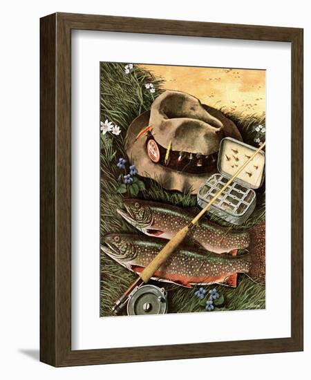 "Fishing Still Life," April 15, 1944-John Atherton-Framed Giclee Print