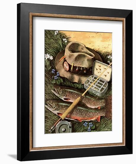 "Fishing Still Life," April 15, 1944-John Atherton-Framed Giclee Print