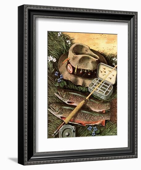 "Fishing Still Life," April 15, 1944-John Atherton-Framed Giclee Print