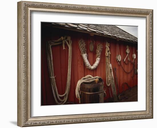 Fishing Tackle Decorates Fishing Centre at Salmon Islands, in the North of the Country, Norway-Ken Gillham-Framed Photographic Print