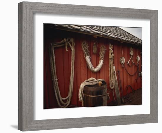 Fishing Tackle Decorates Fishing Centre at Salmon Islands, in the North of the Country, Norway-Ken Gillham-Framed Photographic Print