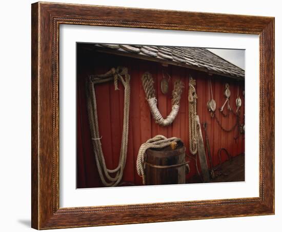 Fishing Tackle Decorates Fishing Centre at Salmon Islands, in the North of the Country, Norway-Ken Gillham-Framed Photographic Print