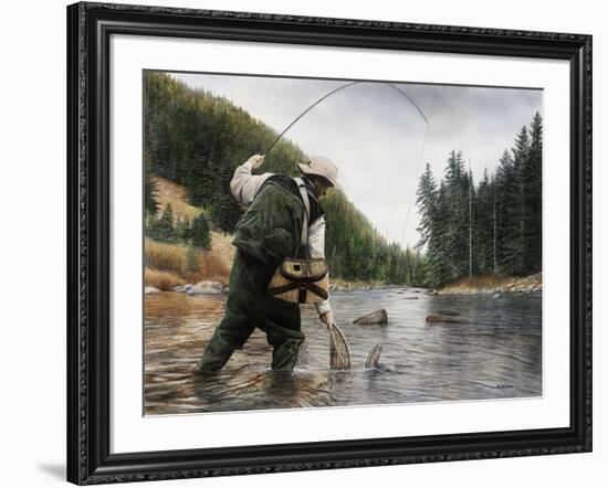 Fishing the Gallatin-Kevin Daniel-Framed Giclee Print