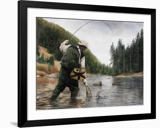 Fishing the Gallatin-Kevin Daniel-Framed Giclee Print