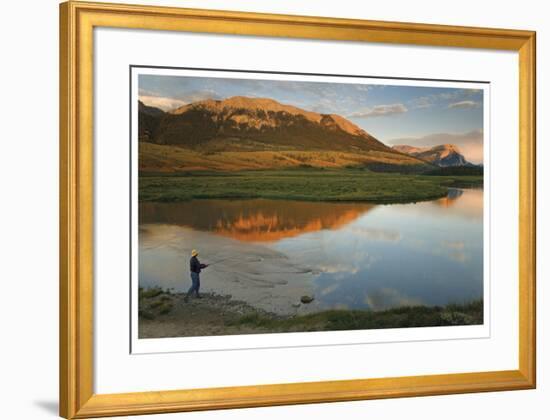 Fishing The Green At Sunset-Donald Paulson-Framed Giclee Print