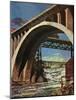 "Fishing Under Bridge," June 12, 1948-John Atherton-Mounted Giclee Print