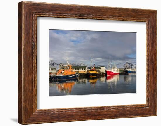 Fishing Vessel in Harbor at Hofn, Iceland-Chuck Haney-Framed Photographic Print