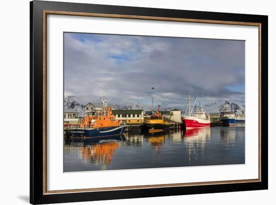 Fishing Vessel in Harbor at Hofn, Iceland-Chuck Haney-Framed Photographic Print